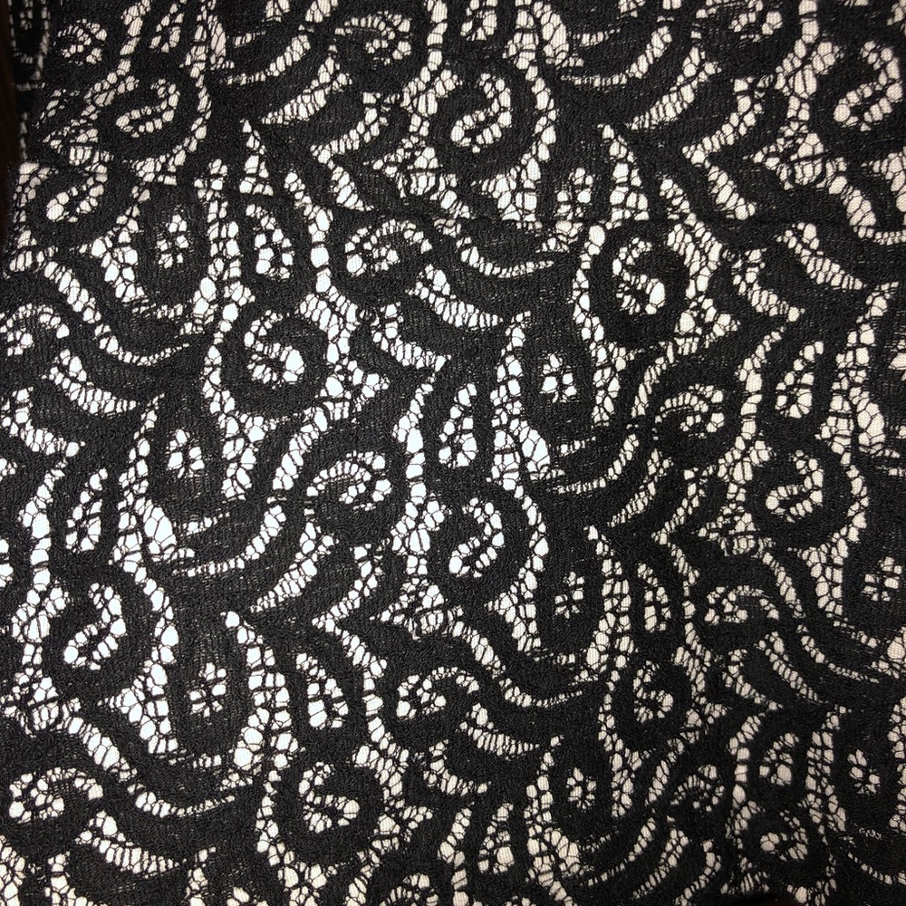 Black & white lace top that trumpets at the bottom